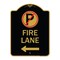 Signmission Fire Lane No Parking and Left Arrow, Black & Gold Aluminum Sign, 18" x 24", BG-1824-24020 A-DES-BG-1824-24020 - alternate 1